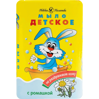 Мыло кусковое 90 г туалетное "Детское с ромашкой" с зайцами НК