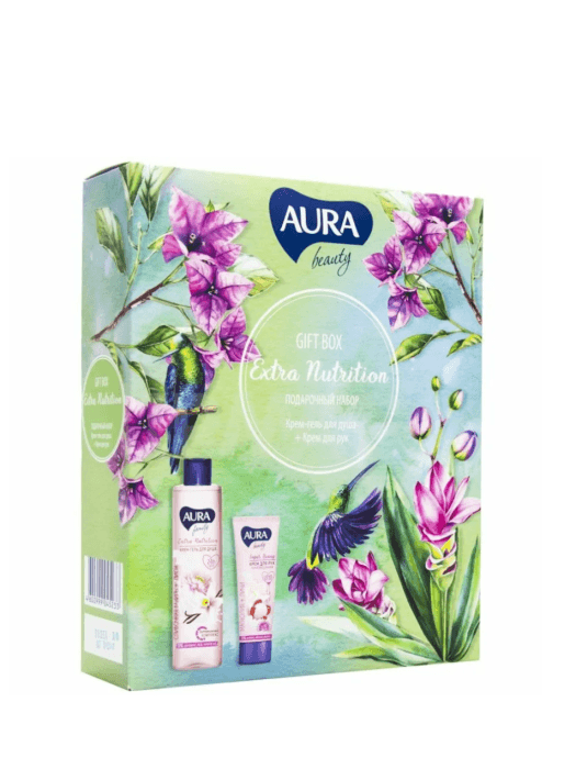 Подарочный набор "AURA" BEAUTY Extra Nutrition/Крем-гель для душа Сливочная ваниль и Пион 250мл + Крем для рук Подарочный набор "AURA" BEAUTY Extra Nutrition/Крем-гель для душа Сливочная ваниль и Пион 250мл + Крем для рук