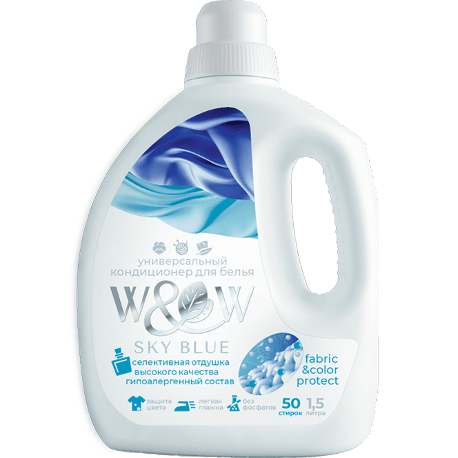 Кондиционер для белья 1,5 л W&W SKY BLUE Кондиционер для белья 1,5 л W&W SKY BLUE