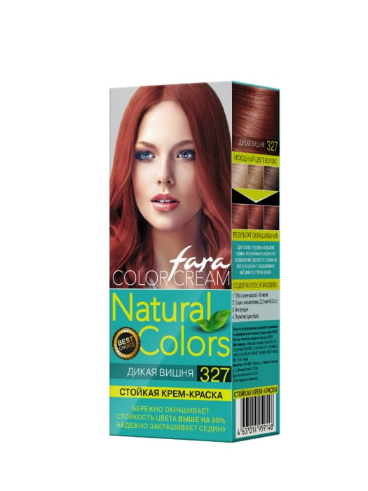 Краска для волос FARA Natural Colors 150г, 327 Дикая вишня Краска для волос FARA Natural Colors 150г, 327 Дикая вишня