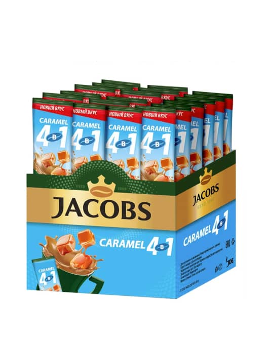 Кофе растворимый 12 гр "Jacobs" 4в1 Карамель Кофе растворимый 12 гр "Jacobs" 4в1 Карамель