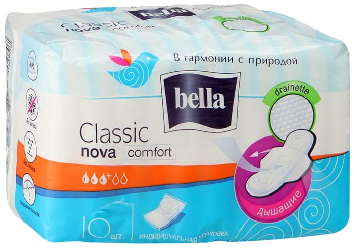 Прокладки "Bella" Nova Сlassic Comfort 4 капли (10 шт.упак) Прокладки "Bella" Nova Сlassic Comfort 4 капли (10 шт.упак)
