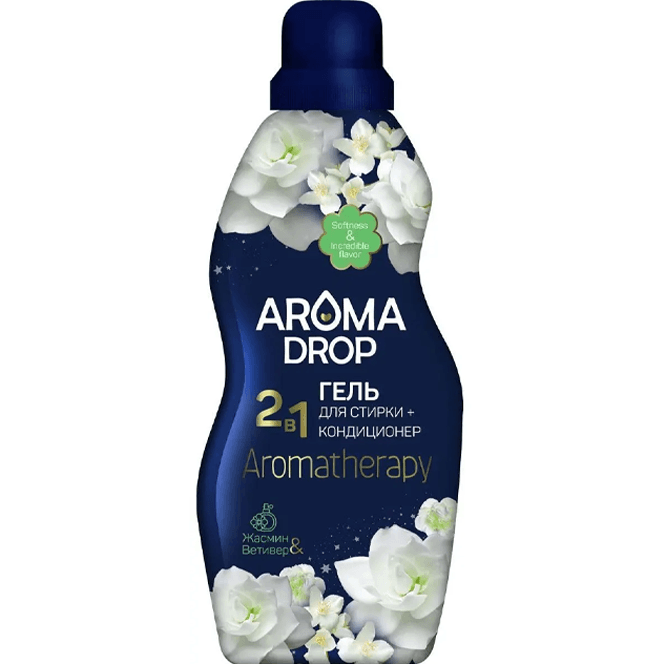 Гель для стирки белья 1 л/1000 мл "Aroma drop" 2 в 1 Aromatherapy, Жасмин и ветивер Гель для стирки белья 1 л/1000 мл "Aroma drop" 2 в 1 Aromatherapy, Жасмин и ветивер